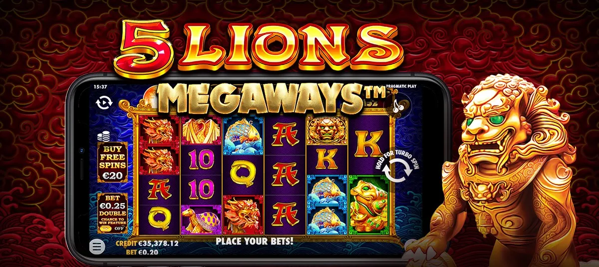 5 Lions Megaways — ключевой арт, Pragmatic Play