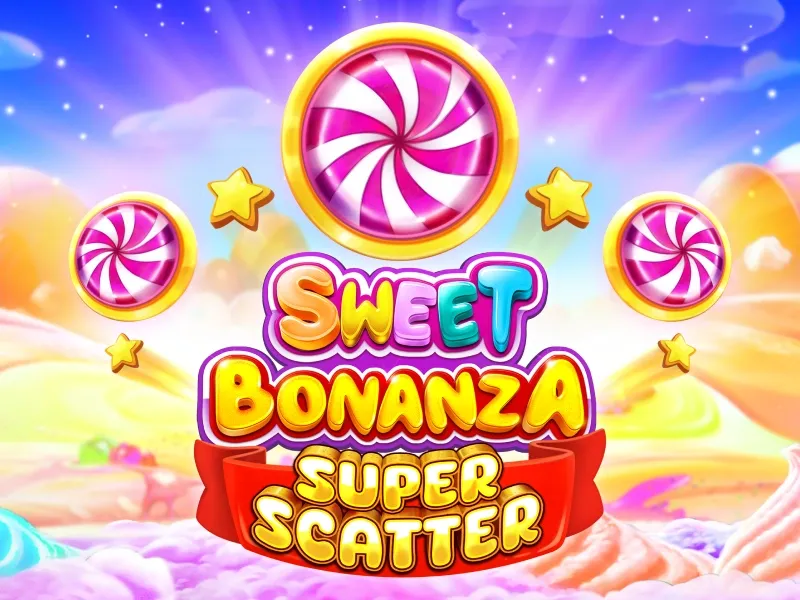 Sweet Bonanza Super Scatter — ключевой арт, Pragmatic Play